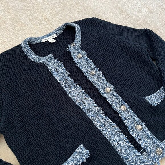 Autumn Cashmere Fringe Trimmed Cardigan Jacket size large - Picture 3 of 9